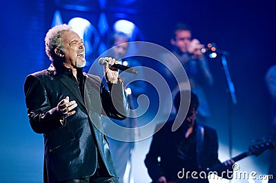 The singer Tom Jones during the concert Editorial Stock Photo